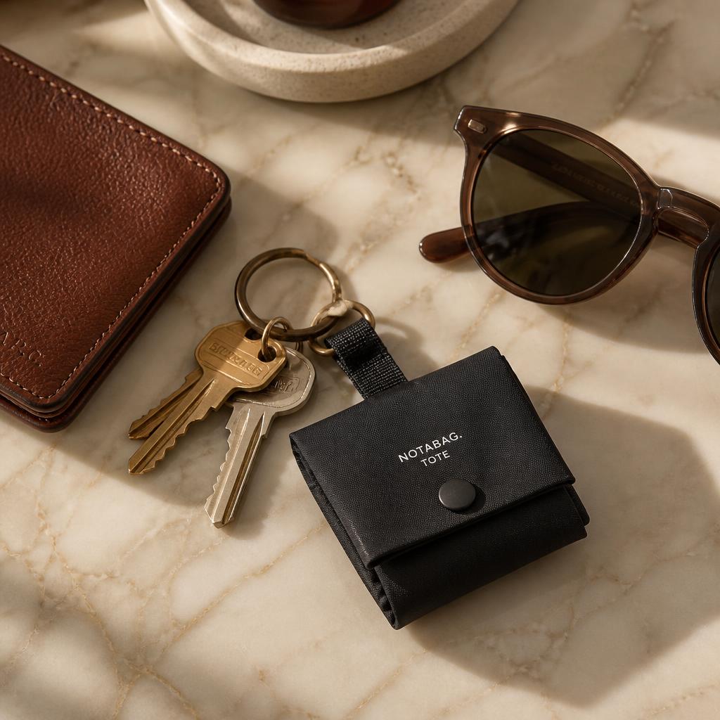 PLIA Pocket Tote clipped onto a set of keys